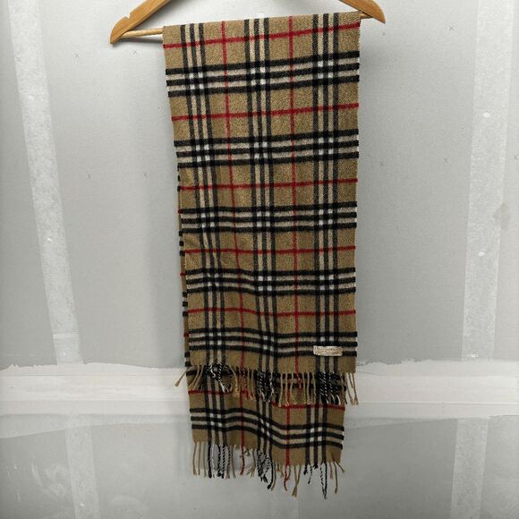 Vintage Burberry of London 100% Cashmere Scarf Nova Check Scarf England plaid - Picture 2 of 5